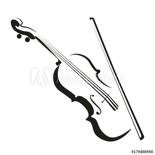 500x500 Stylized Violin Icon Logo Vector.