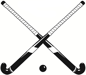 300x263 Crossed Field Hockey Sticks Group With Items