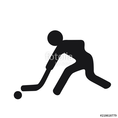 500x500 Field Hockey Logo Symbol Player With Hockey Stick On White