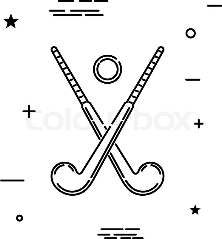 744x800 Abstract Vector Illustration Of A Hockey Stick And Ball For Field