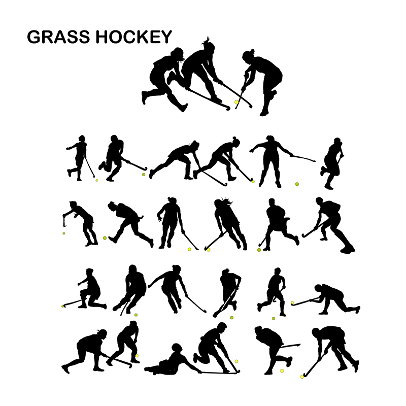 800x800 Field Hockey Vector Silhouettes