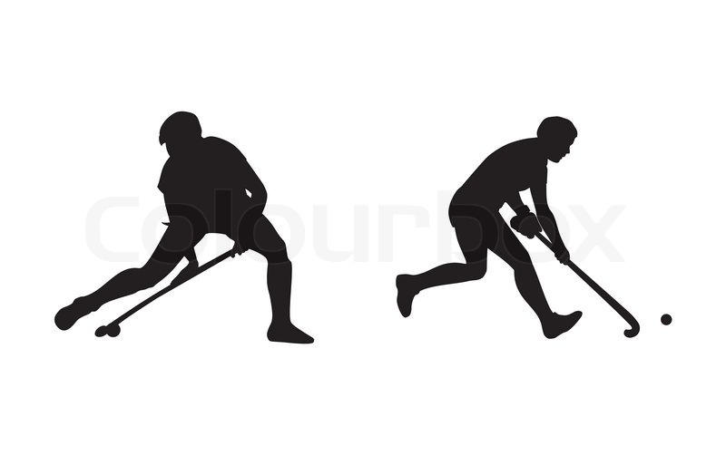 800x502 Field Hockey Player Silhouettes Stock Vector Colourbox