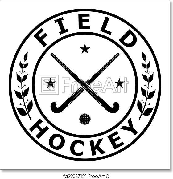 561x581 Free Art Print Of Black Badge Emblem For The Team Field Hockey On