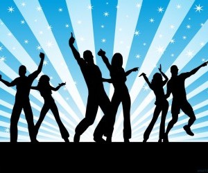 300x250 Dance Disco, Vector, Fiesta, Siluetas, Party Wallpaper