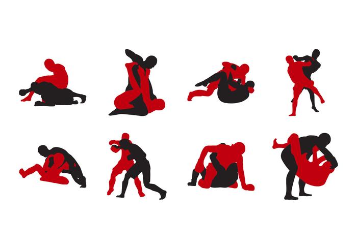 700x490 Mma Fighting Silhouette Vector