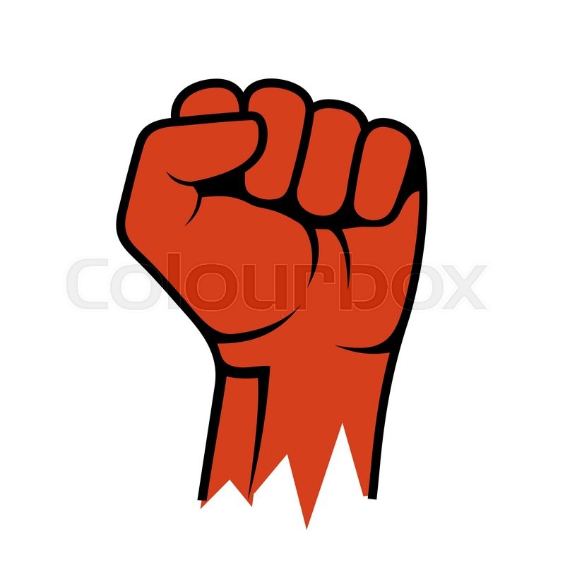 800x800 Raised Fist Icon. Hand Protest Strike Fight. Vector Illustration