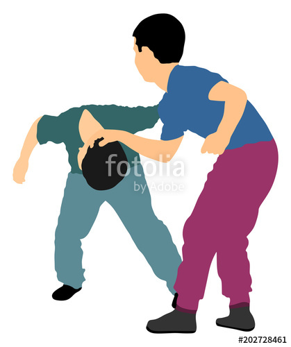 419x500 Two Boys Fighting Vector. Two Young Brothers Fight Vector