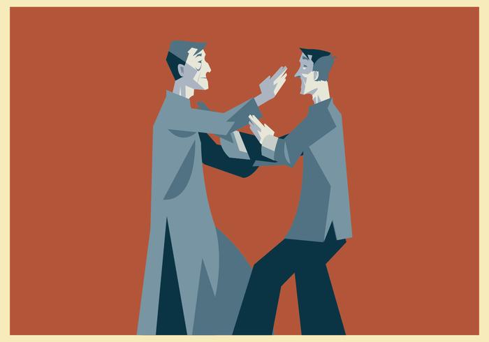 700x490 Wushu Master Training His Stundent To Fight Vector