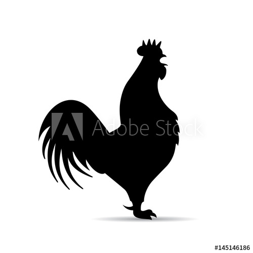 500x500 Fighting Rooster Silhouette Icon