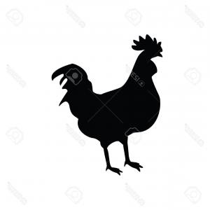 300x300 Photostock Vector Black Rooster Silhouette Vector Illustration