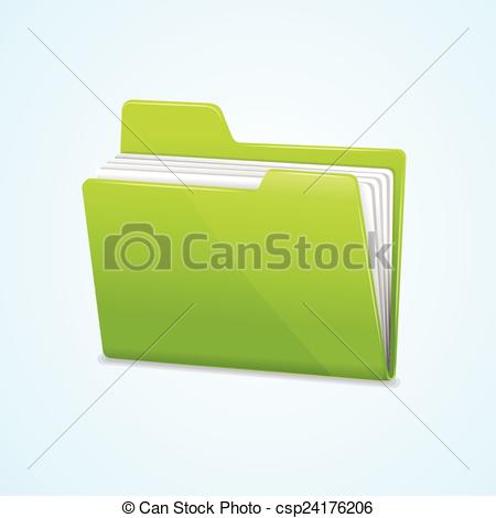 450x470 Vector Green File Folder Icon Isolated On Blue Background.