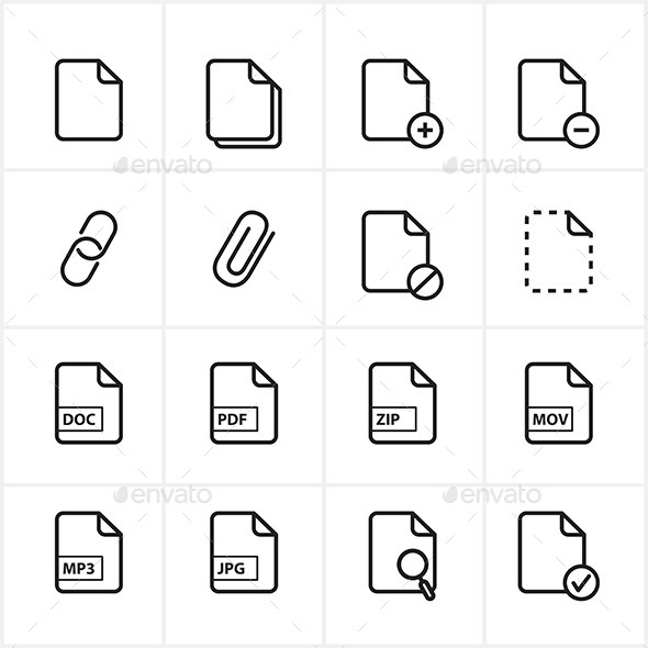 590x590 Flat Line Icons File Icons Vector Illustration By Karawan