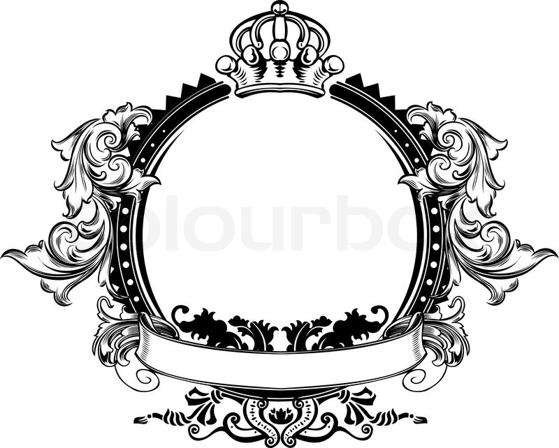 800x642 One Color High Ornate Vintage Frame Stock Vector Colourbox