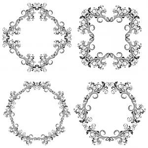 300x300 Photostock Vector Vintage Baroque Frame Corner Leaf Scroll Floral