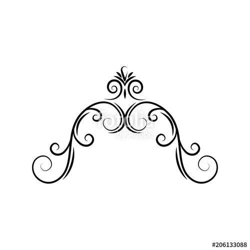 500x500 Semi Oval Flourish Swirl Frame. Decorative