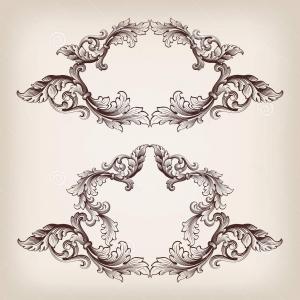 300x300 Stock Photos Vintage Set Border Frame Engraving Baroque Vector