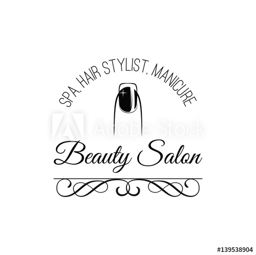 500x497 Beauty Salon Badge. Nail Design. Makeup. Filigree Divider Swirl