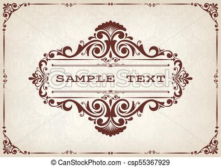 450x341 Vintage Frame With Beautiful Filigree, Decorative Border, Luxury