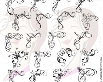 340x270 Calligraphy Clipart Filigree Frame