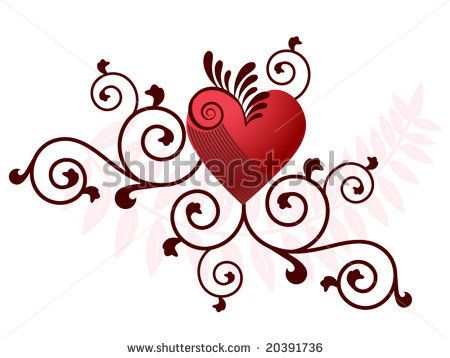 450x358 Filigree Heart Vector