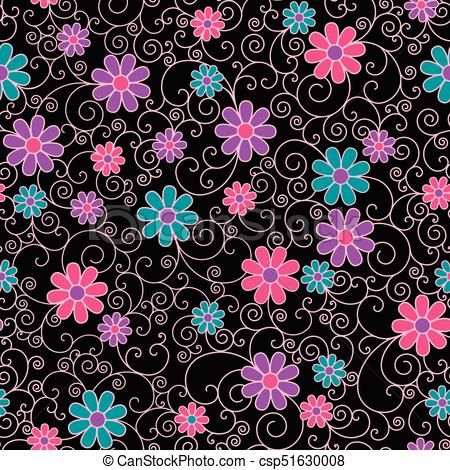 450x470 Floral Filigree Pattern. Seamless Pattern Of Stylized... Vector