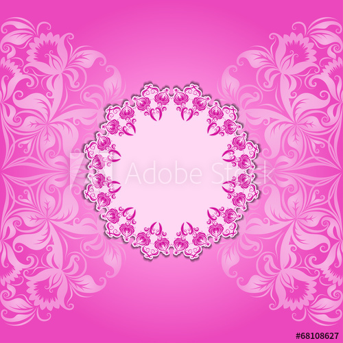 500x500 Vector Invitation Card With Filigree Pattern