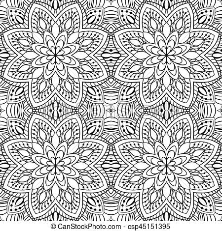 450x470 Abstract Filigree Pattern. Vector Black And White... Eps Vectors