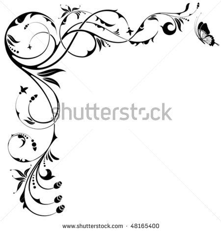 450x470 Free Filigree Designs With Butterfly, Element For Design
