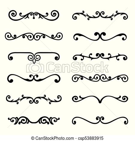 450x470 Vector Set Of Calligraphic Design Elements