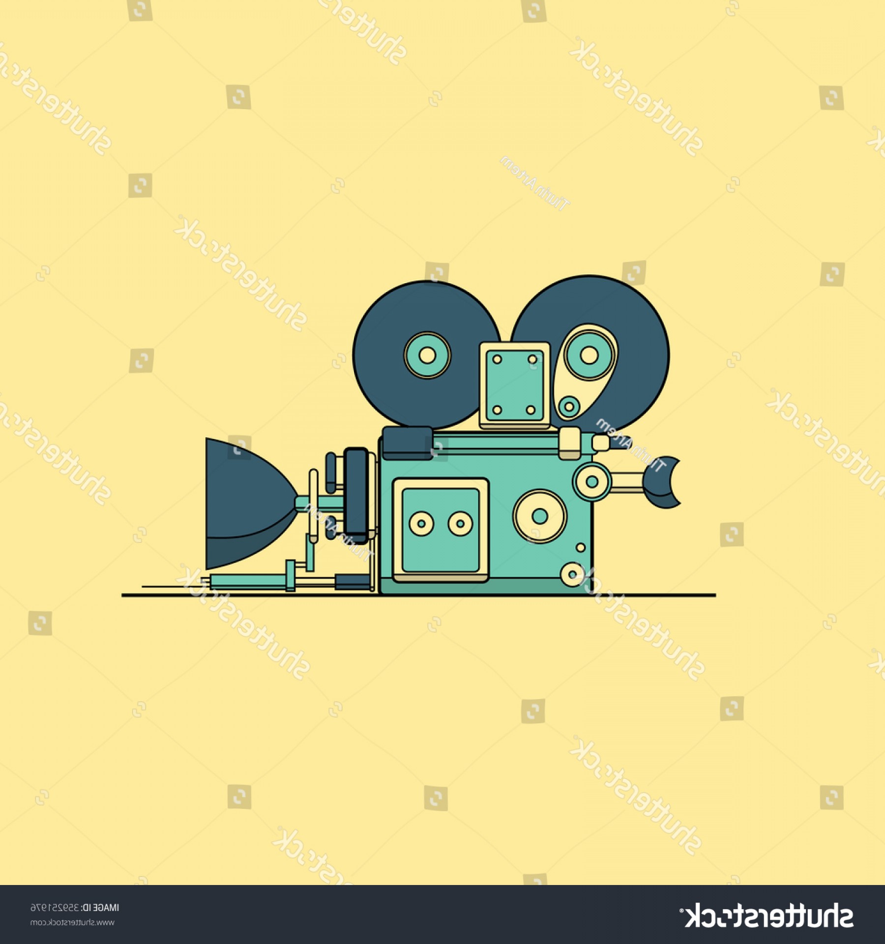 1800x1920 Retro Vintage Cinema Film Camera Vector Shopatcloth