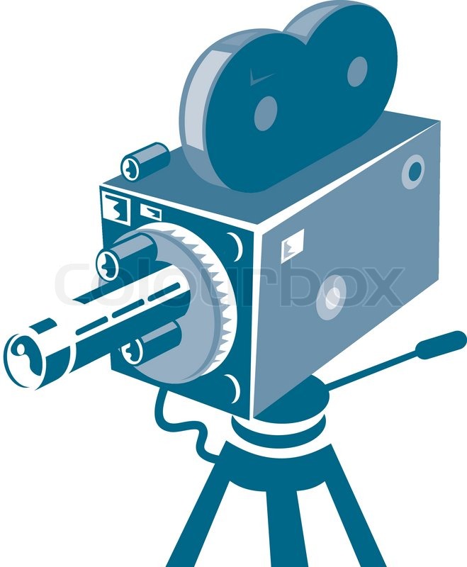 659x800 Vintage Film Movie Camera Retro Stock Vector Colourbox