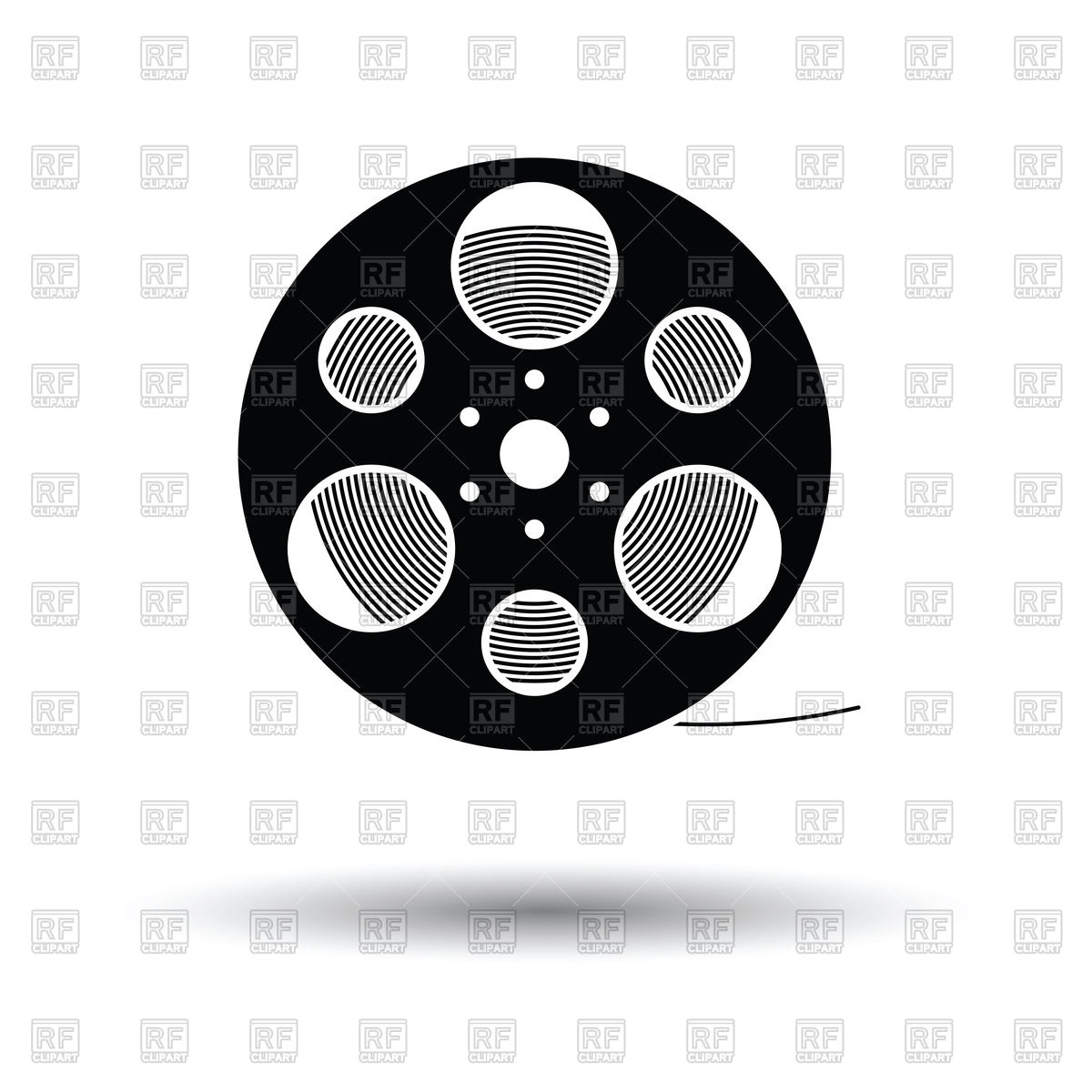 1200x1200 Film Reel Icon With Shadow Vector Image Vector Artwork Of Icons