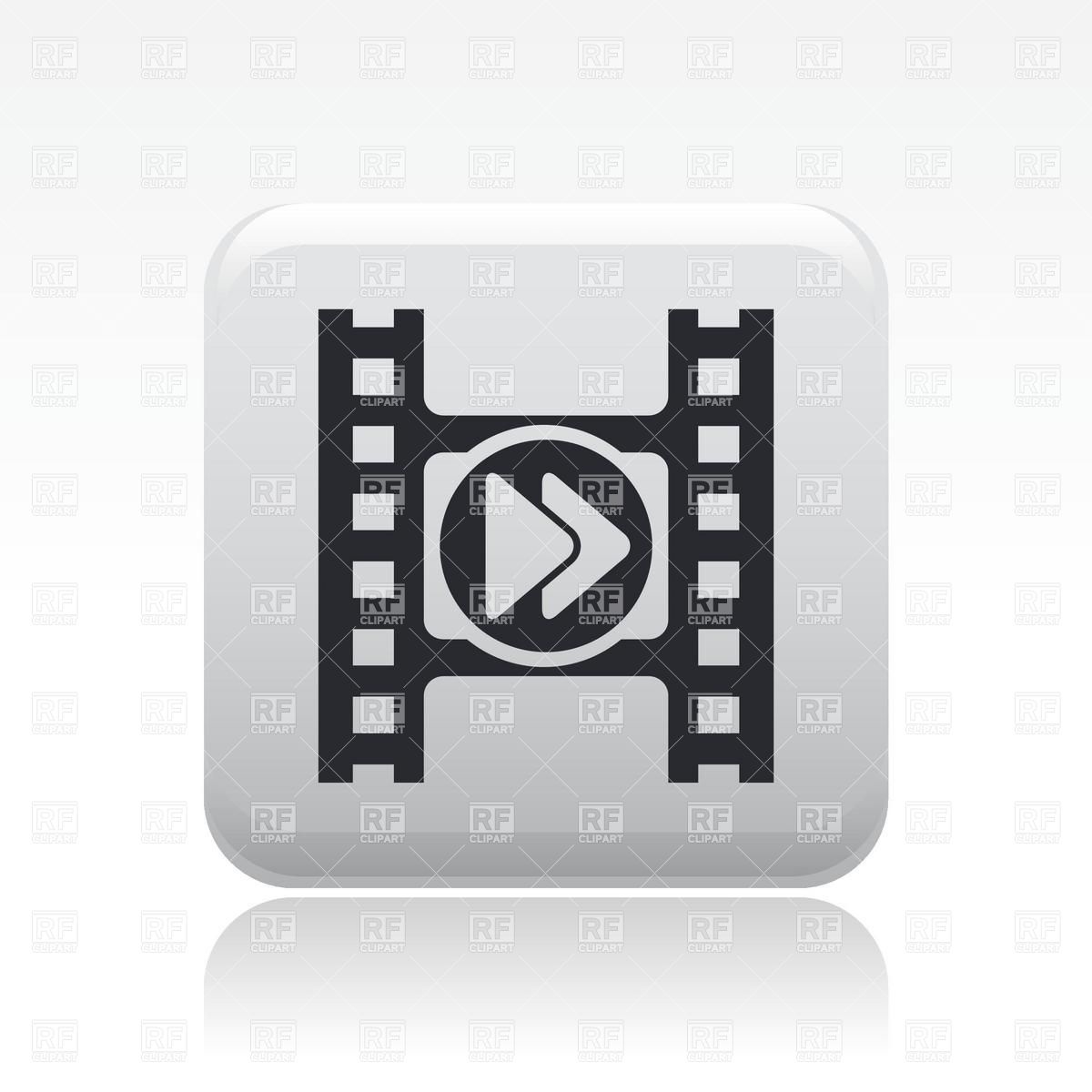 1200x1200 Video Player With Rewinding Symbol And Film Icon Vector Image