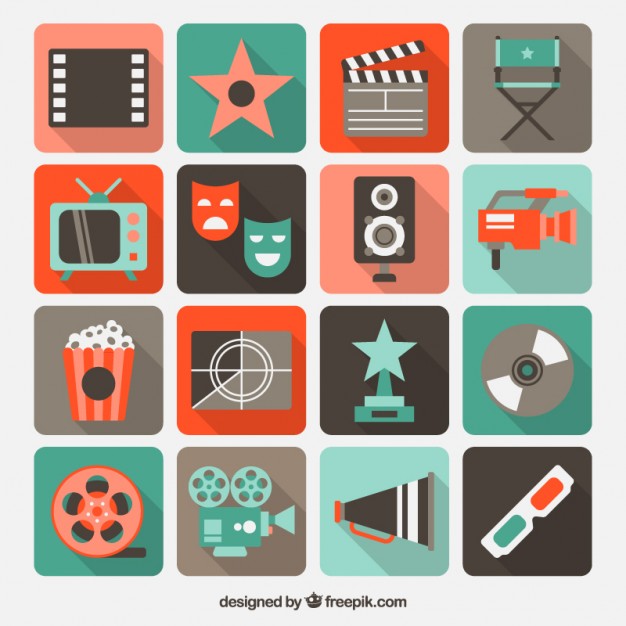 626x626 Cinema Icons Vector Free Download