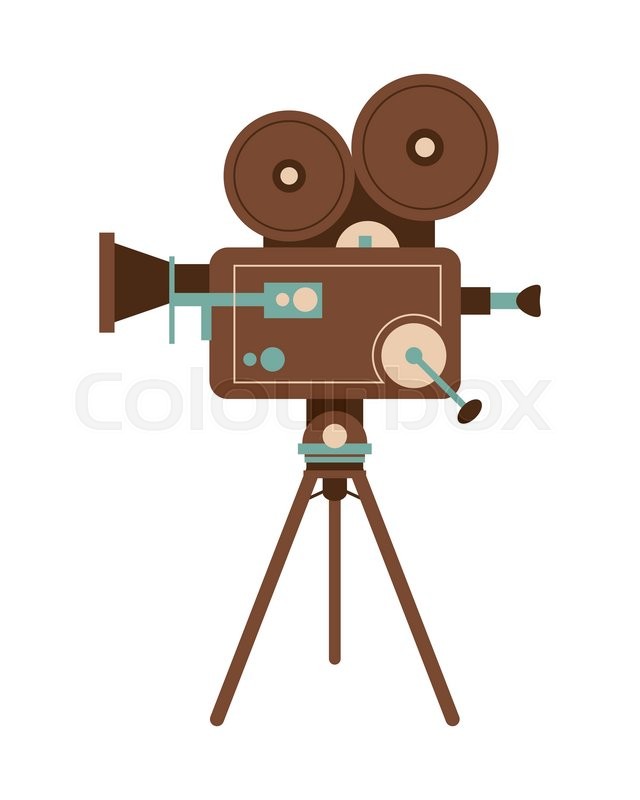 640x800 Flat Design Retro Film Projector Icon Vector Illustration Stock