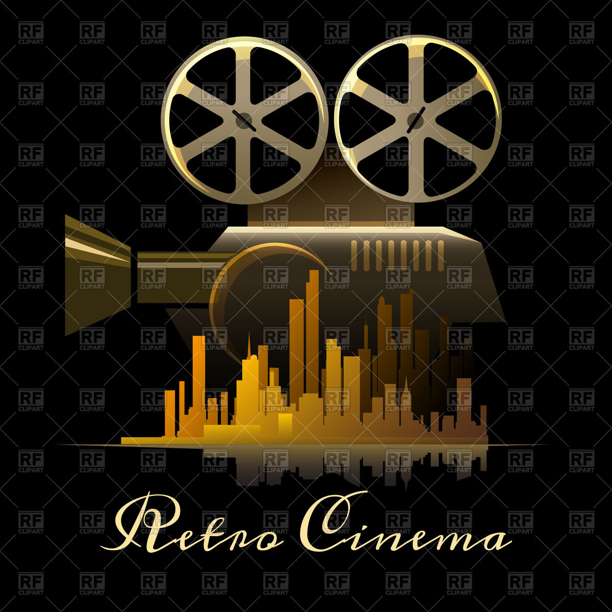 1200x1200 Movie Camera Against City Silhouette