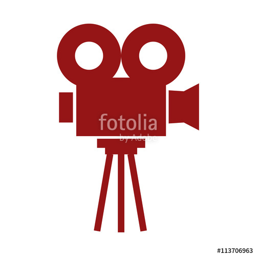 500x500 Film Projector , Vector Illustration Over White Background Stock