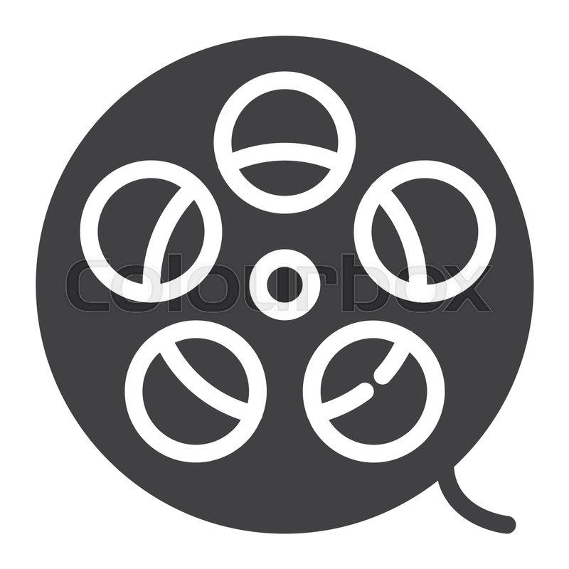 800x800 Film Roll Icon Vector, Filled Flat Sign, Solid Pictogram Isolated