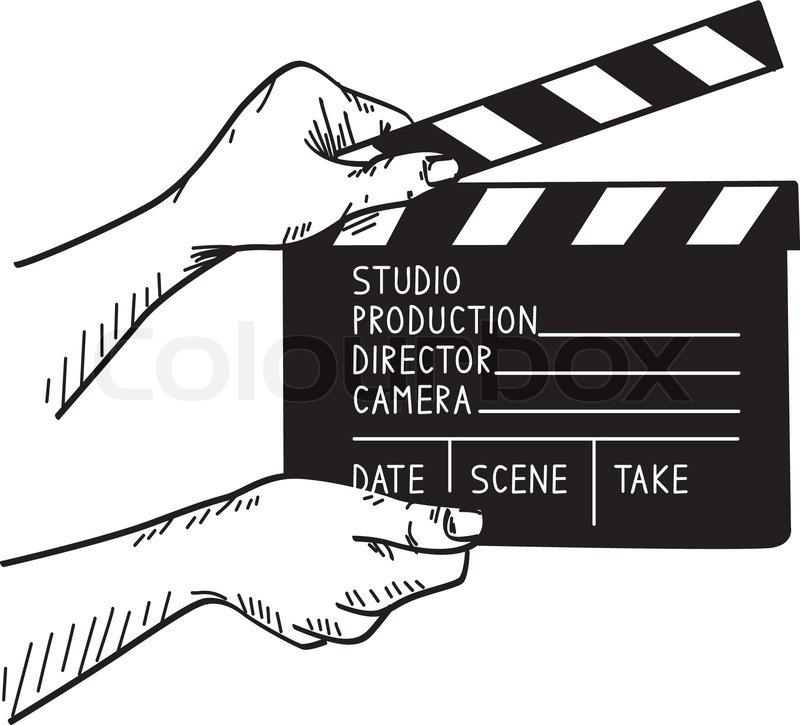 800x725 Doodle Vector Illustration Of Film Set Clapper Stock Vector
