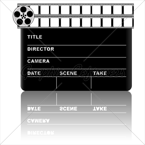500x500 Movie Clapper Board, Vector Gl Stock Images