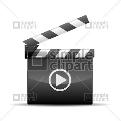 400x400 Player Icon Film Slate Vector Image