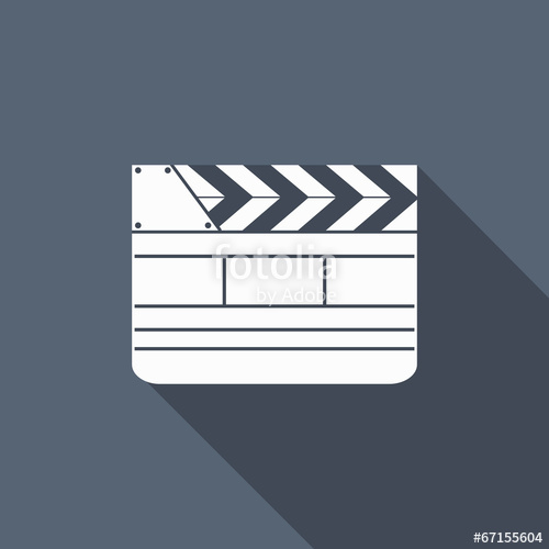 500x500 Film Slate Icon With Long Shadow Stock Image And Royalty Free