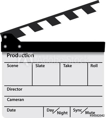 450x500 Cinema Film Clapper Slate Vector Production