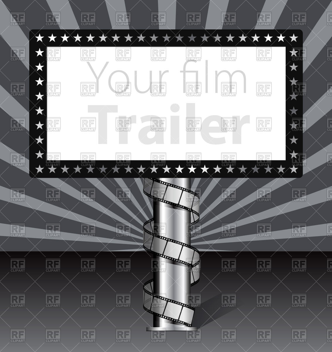 1133x1200 Billboard With Film Strip Vector Image Vector Artwork Of Borders
