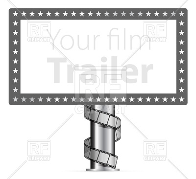 400x366 Billboard With Wraps Film Strip Vector Image Vector Artwork Of