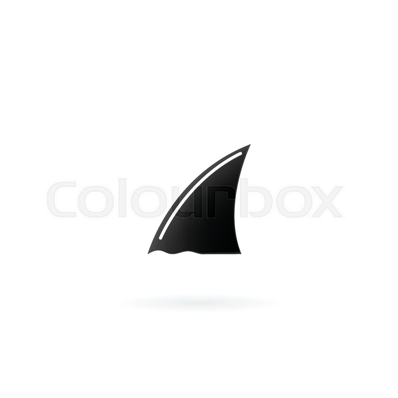 800x800 Shark Fin Icon Isolated On White Background. Stock Vector