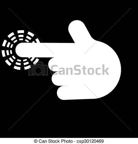 450x470 Finger Point And Press Symbol, Vector.