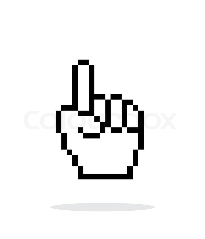 686x800 One Finger. Pixel Hand Cursor Icon On White Background. Vector