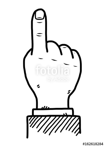 357x500 Point Finger Cartoon Vector And Illustration, Black And White