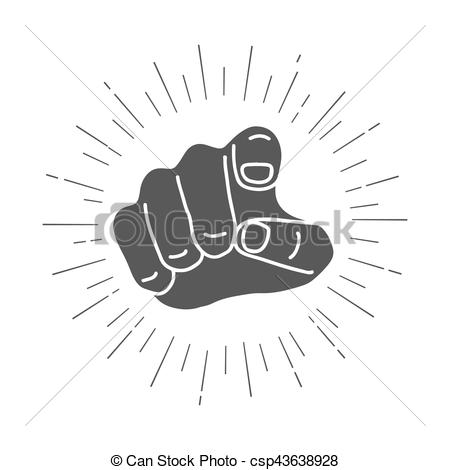 450x470 Are You Ready. Retro Human Hand With The Finger Pointing Or